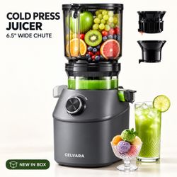 Cold Press Juicer with 6.5” Wide Chute • Juice, Sorbet & Nut Milk