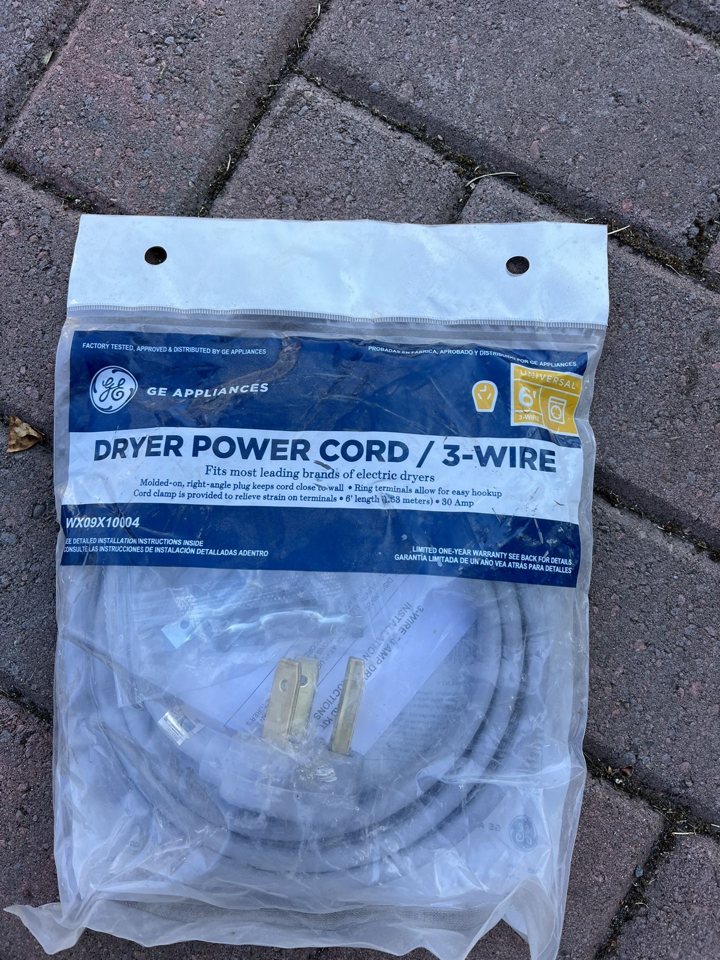 3 Prong GE Dryer Cord