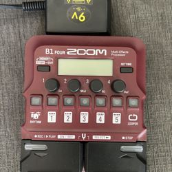 Bass Guitar Multi-Effects Processor Pedal  (B1 FOUR ZOOM) Power Supply Included