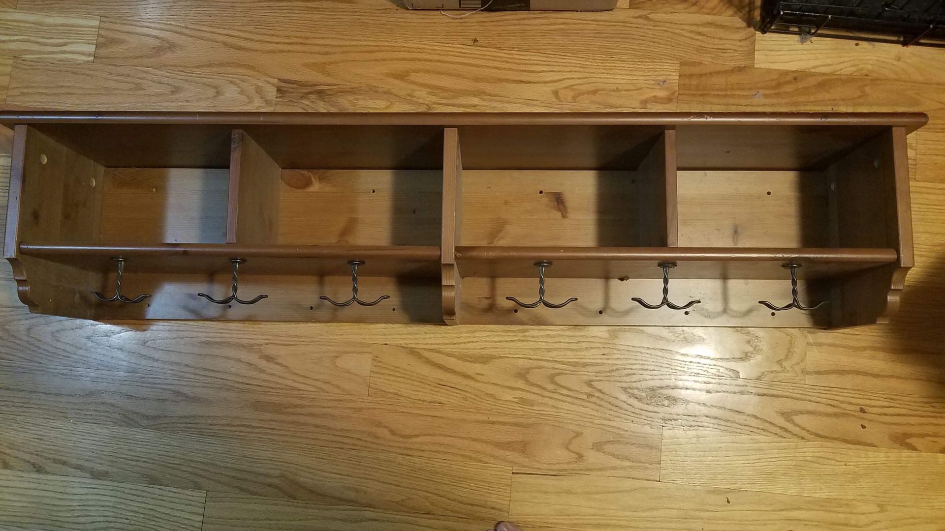 Wall shelves with hangers 49 inches across