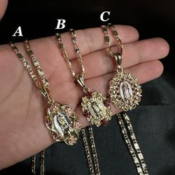18k Gold Filled Virgin Mary Necklaces 