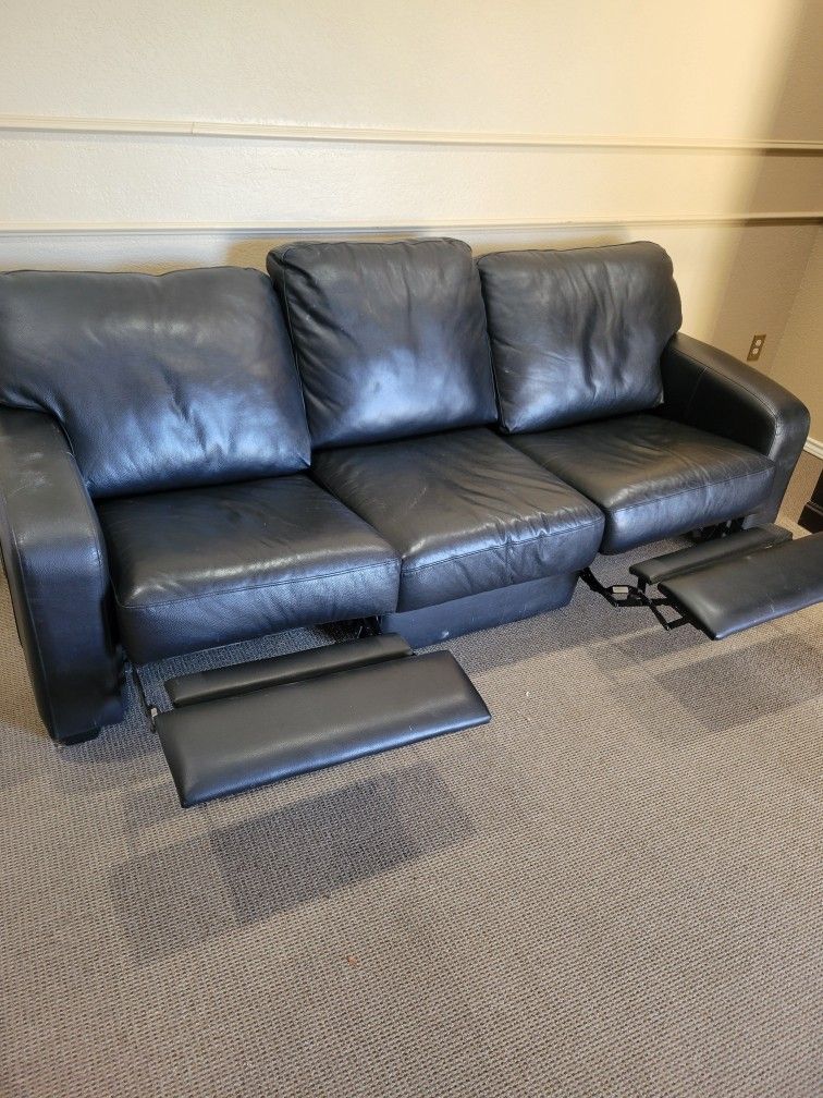 Black Leather Recliner Sofa