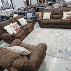 3PC Brown Couch Set For Sale With 🚚 SAME DAY DELIVERY 🚚  