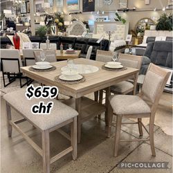 Thanksgiving 6 Piece Counter Height Dining Table Set 