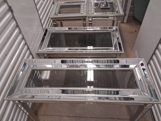 4-Piece Mirrored Living Room Table Set