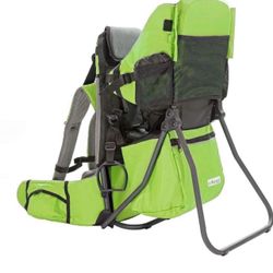 ClevrPlus Cross Country Baby Backpack Carrier Green, Toddler Hiking Backpack with Comfortable Seat, Adjustable Straps & Belt, Foldable Frame Lightweig