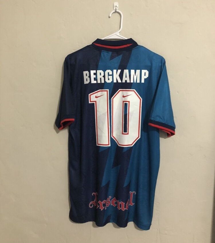 Arsenal 1995-96 Away Bergkamp Jersey (small Medium Large XL 2X)