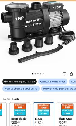 New swimming pool pump with timer