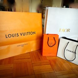 Chanel, Dior , Hermes And LV Empty Gift Bags