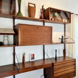 Danish Modern Cado Wall Unit Record Cabinet. Mid Century Vintage!