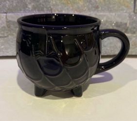 Halloween spider web cauldron mug