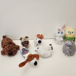 The SECRET LIFE OF PETS LOT OF 8 STUFFED ANIMALS 3"