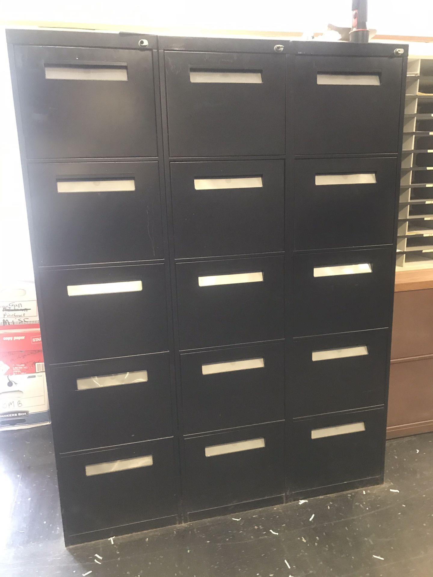 Five drawer filing cabinets