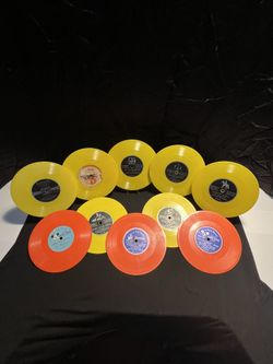 Vintage 1950S Lot Of 10 Kids Records.. 7 By Golden Records & 3 Walt Disney
