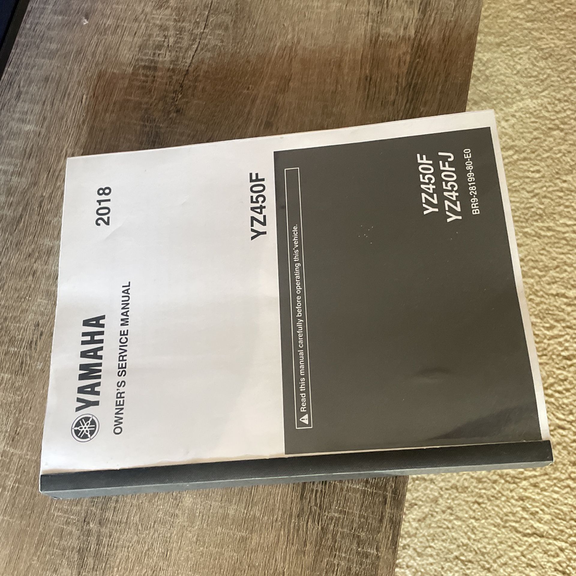 2018 Yz450f Service Manual