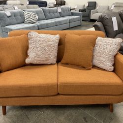 Orange Love Seat For Sale