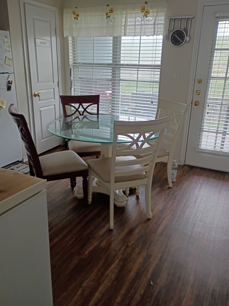 Glass Dining Table With 4 Chairs