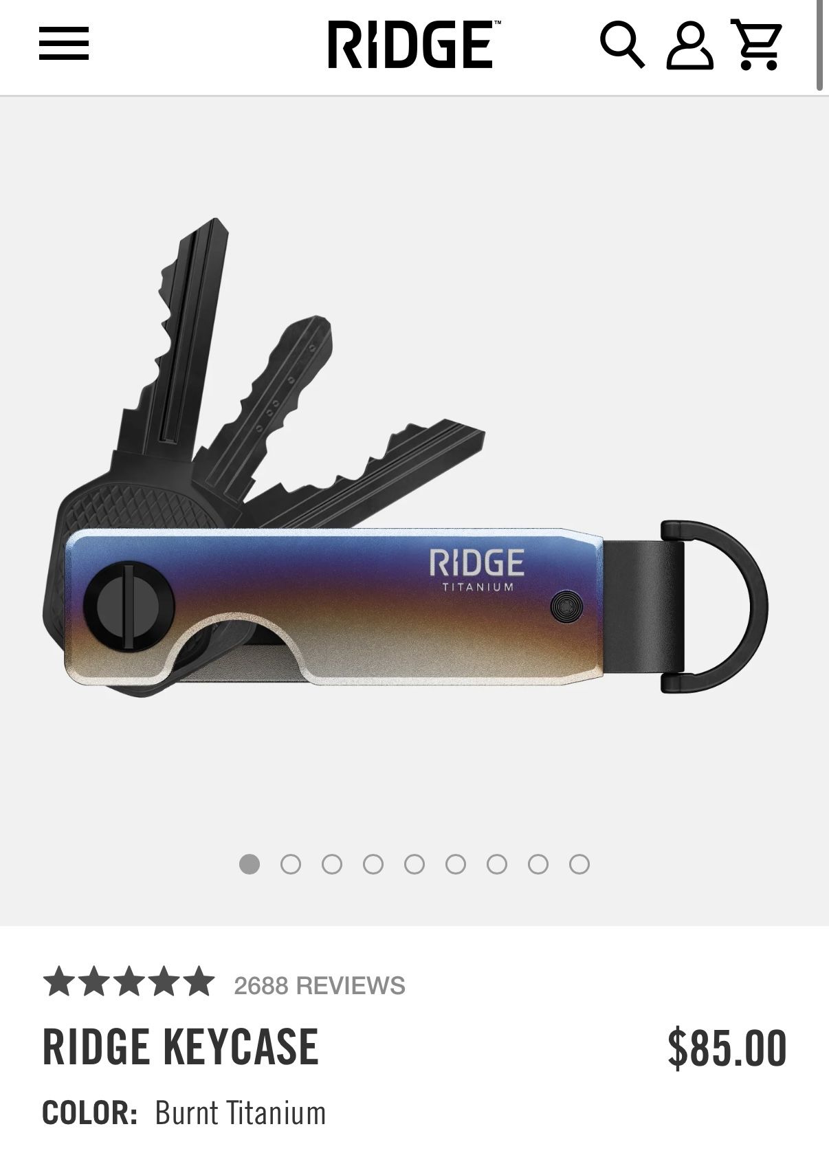 New The Ridge Keycase (Burnt Titanium) Sealed