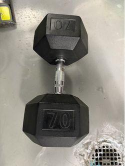 York 70 lb dumbbell
