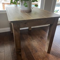 NEW SOLID WOOD TABLE! Just purchased and didnt work in kitchen. measurements in photos.