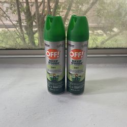 2 New! Cans of OFF! Deep Woods Insect Repellent Dry Spray