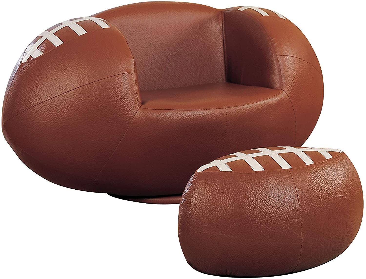 2pc Football Chair and Ottoman Set