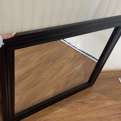 Large black frame mirror good condition -5$