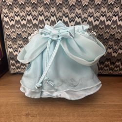 DISNEY STORE BLUE CINDERELLA CROSSBODY HANDBAG BAG WITH PEARLS AND RUFFLES