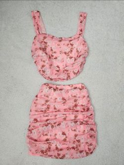 ✅️ Floral Pink 2pc Set- Stretchy Outfit• Size XS- Fits S• Never Used• $15firm