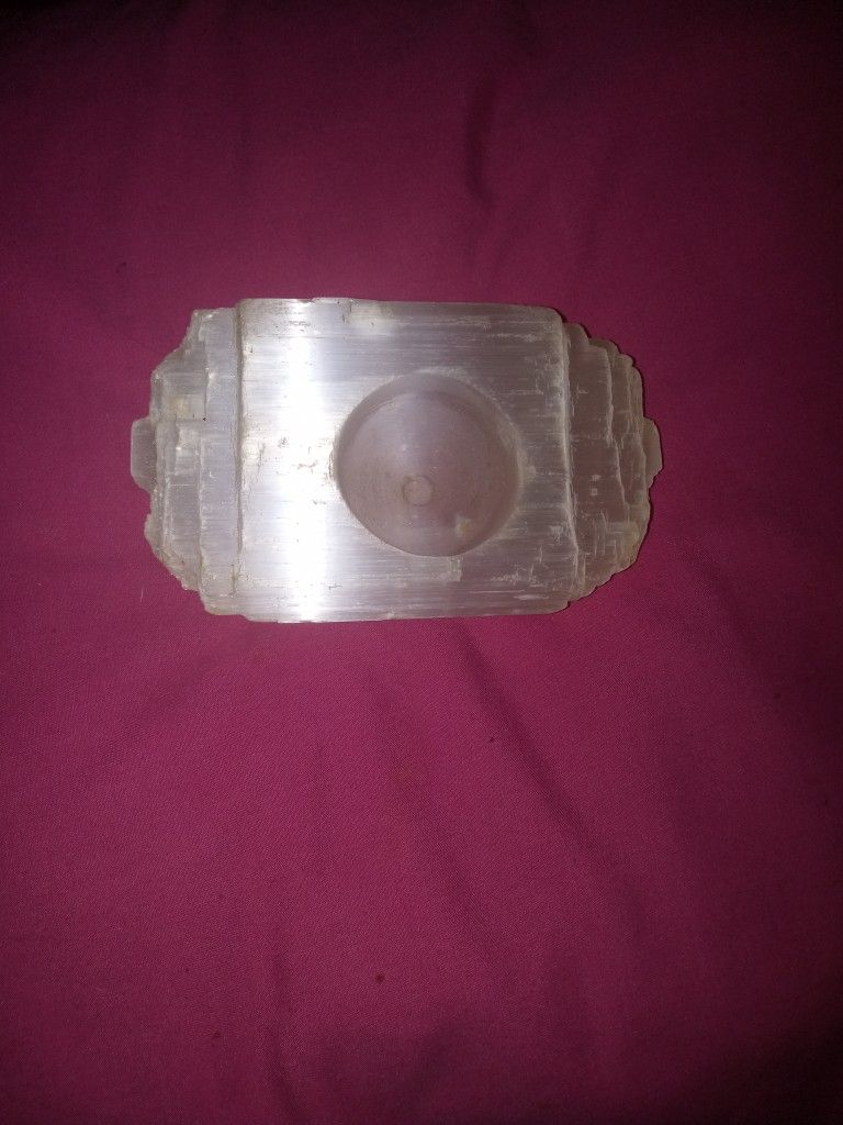 Selenite Tea Light Candle Holder