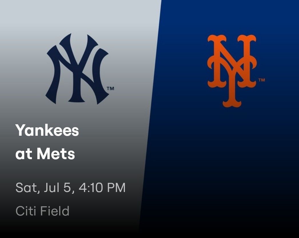 2 Ny Mets Vs NY Yankees Tickets