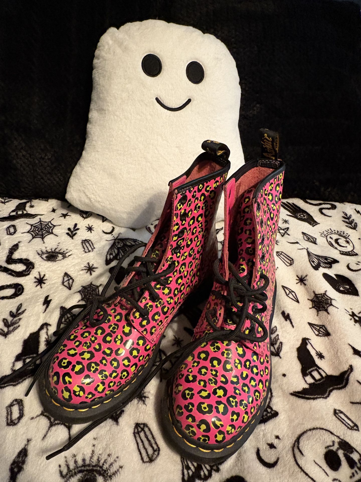 Pink Leopard Dr Martin Boots