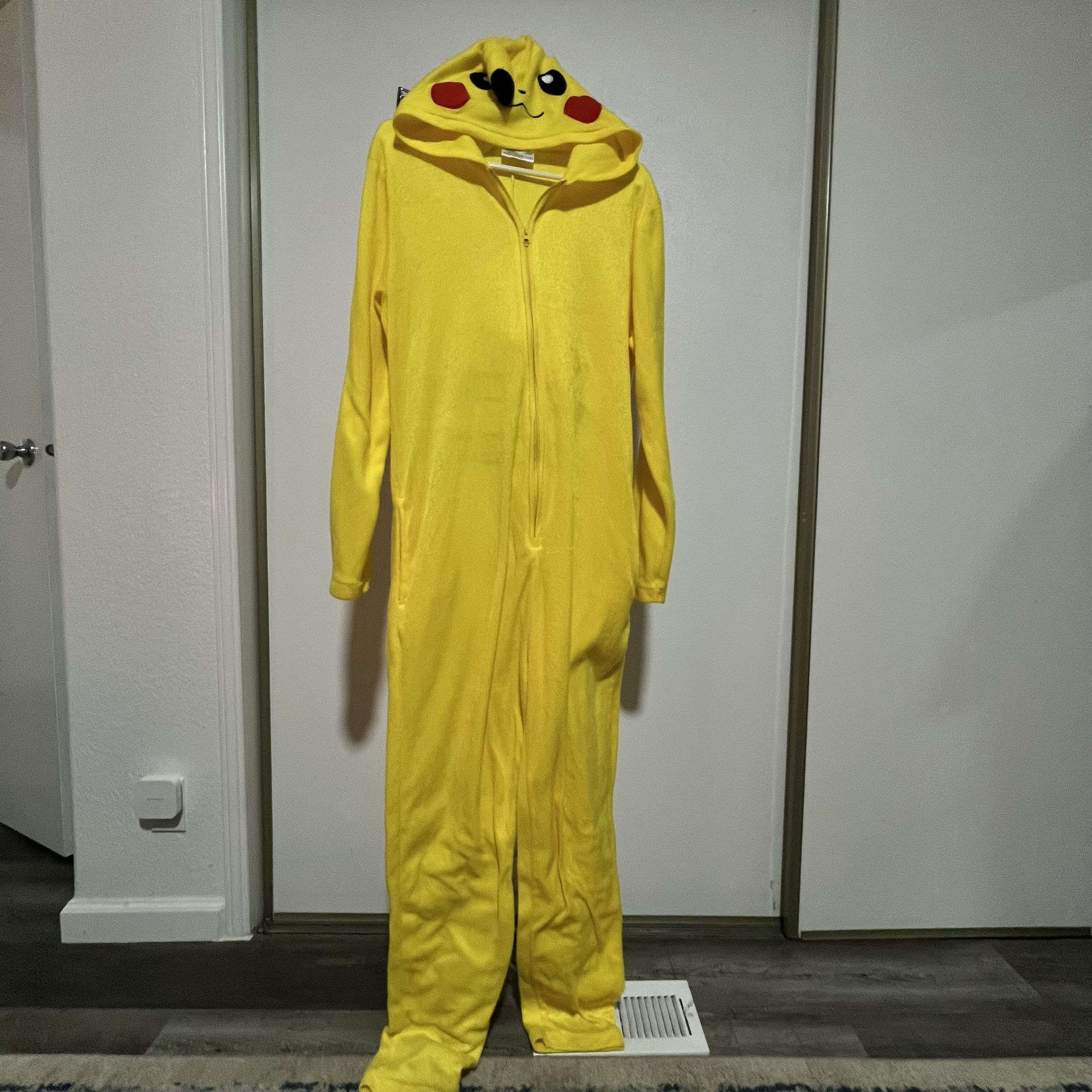 Pikachu Pajamas Sleeping Wear Adult Body Suit One Piece L