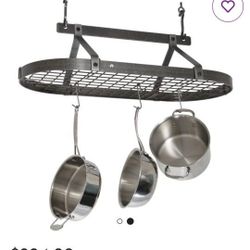 Steel Handcrafted Oval Hanging Pot Rack