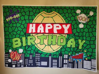 Ninja Turtles Birthday Backdrop $6
