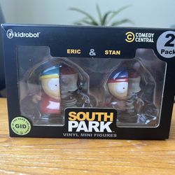  Kidrobot South Park Eric & Stan Figures GITD Glow In The Dark Approx  2”