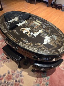 Black Mother Of Pearl Cocktail Table