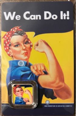 1 Gram Silver .999 Fine Silver Rosie The Riveter “We Can Do It” Art Bar