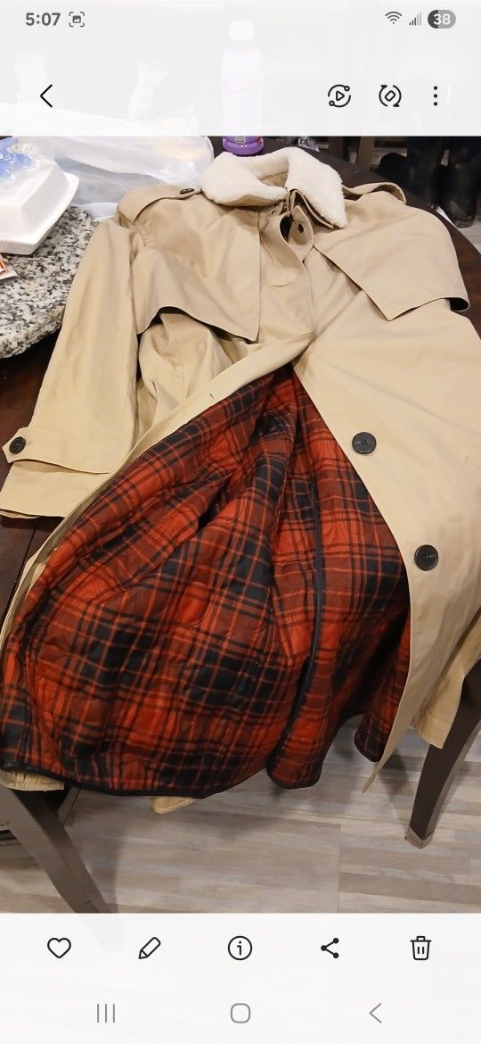 Coach Trench Coat With Reversible Buffalo Plaid Liner