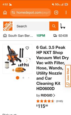 Rigid shop vac 6 gallon