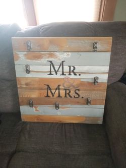 Rustic Wooden Mr.&Mrs Wall Photo Frame, Cross Posted, North Riverside 