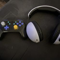 Nintendo Switch Pro Controller And Bluetooth Gaming Headset Read Below, Please