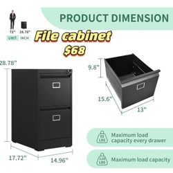 ✌️ 2 Drawer File Cabinet,Metal Vertical File Cabinets with Lock for Office