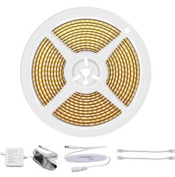 Cool White Dimmable COB LED Strip Light, CRI90+, 16.4ft Waterproof, 50W, 4000lm, 1890 LEDs, Cuttable, 3M Self-Adhesive for Outdoor, Indoor, Bedroom, K