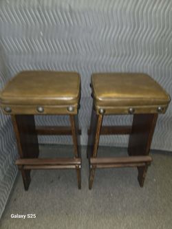 vintage wooden bar stools