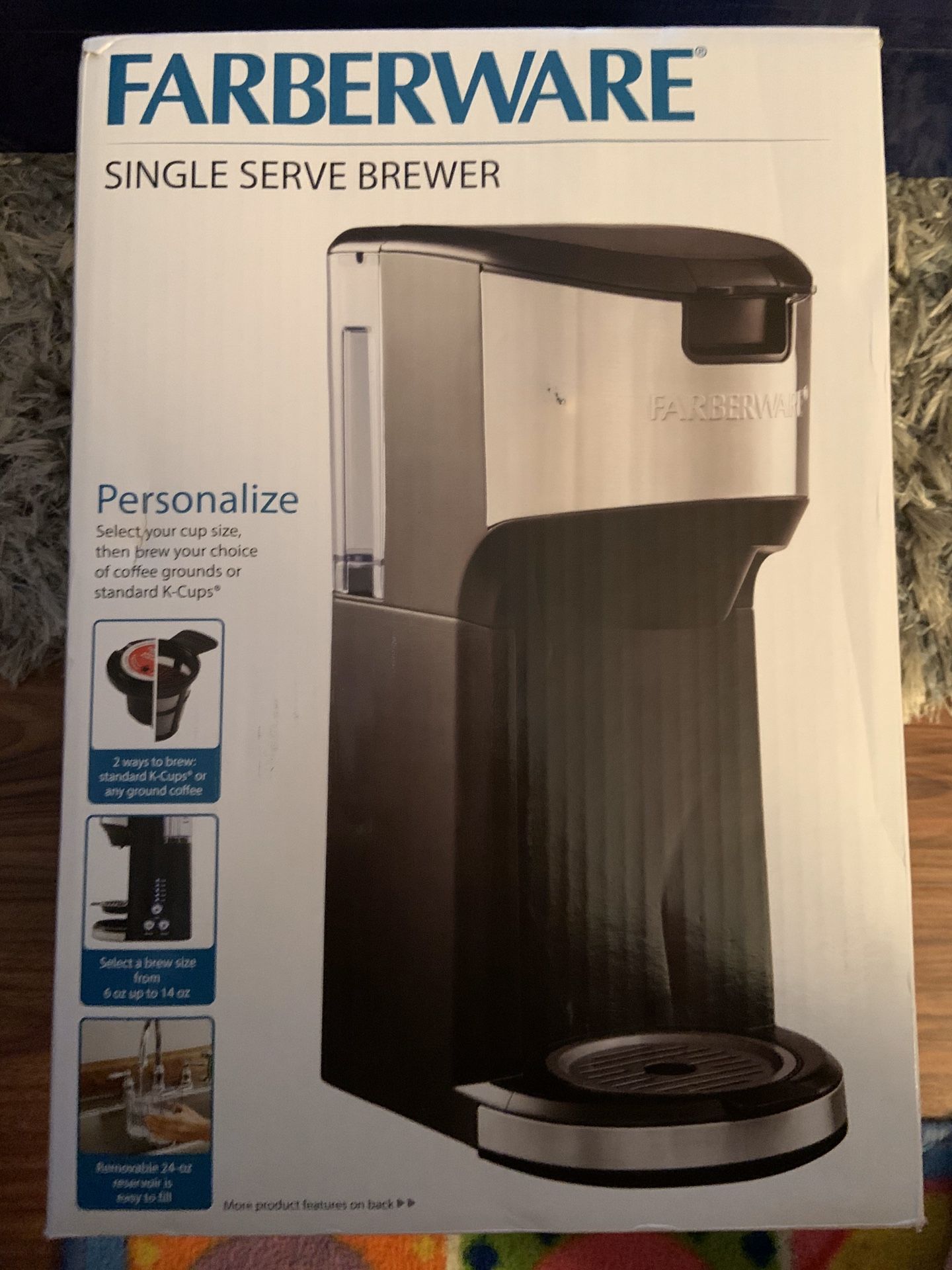 NIB Farberware single serve coffee brewer maker use with k cups for