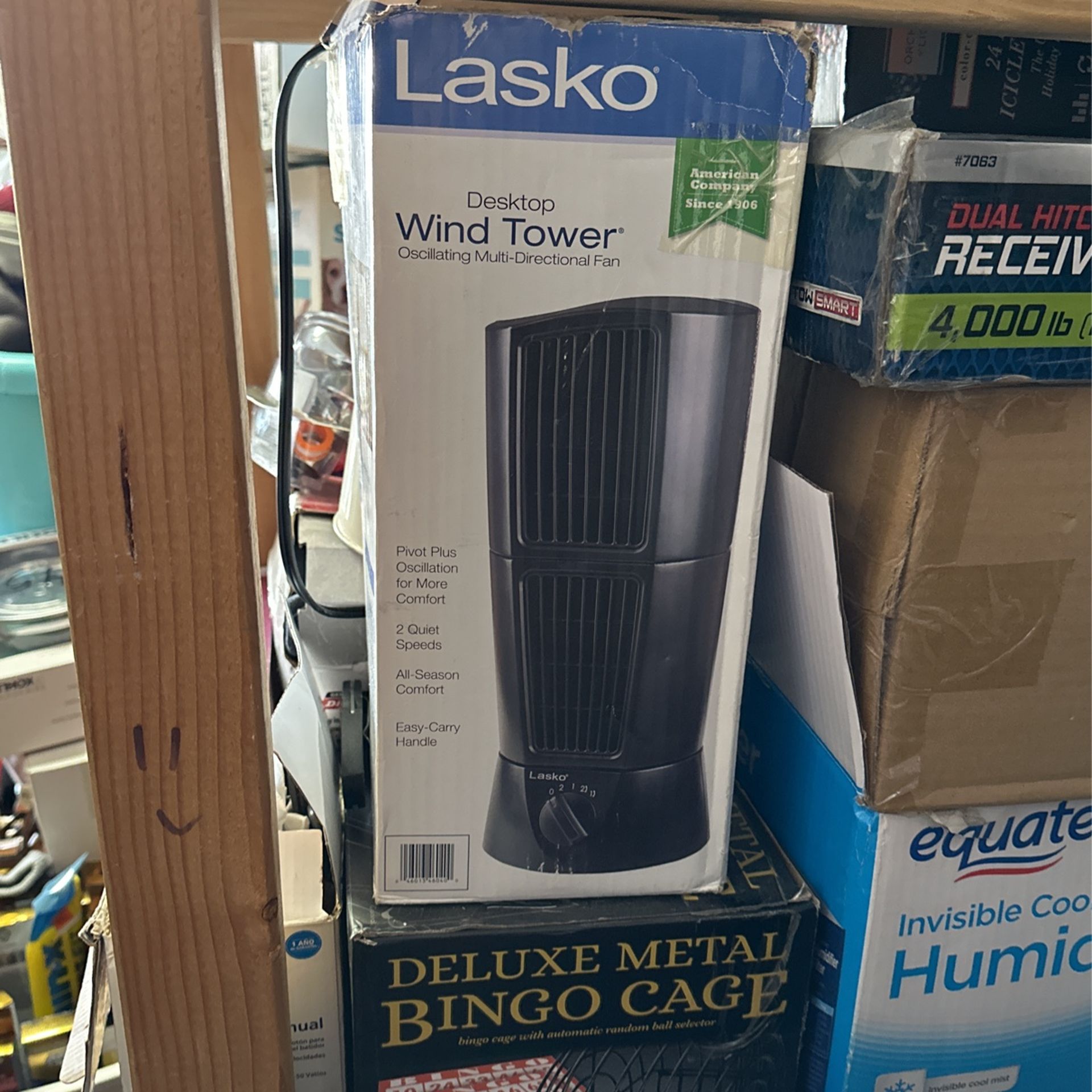 Lasko 14" Wind Tower Oscillating Multi-Directional 2-Speed Table Fan, Black $20 Firm
