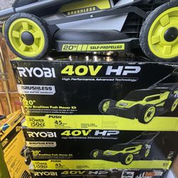 Ryobi 40V HP Brushless 20 in. Cordless Electric Battery Walk Behind Self-Propelled Lawn Mower with 6