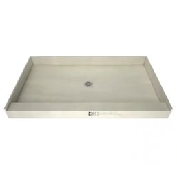 Tile Redi Redi Base 48 in. x 60 in. Single Threshold Shower Base with Center Drain and Polished Chrome Drain Plate