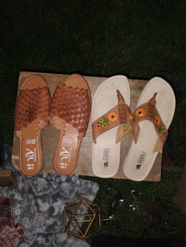 Sandals Size 7/8 2 Pair. 5 Each